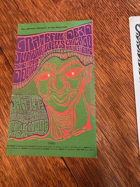 Grateful Dead Bundle ; 3 AUTHENTIC HANDBILLS, 3 DEADHEAD STICKERS(1 LARGE), +