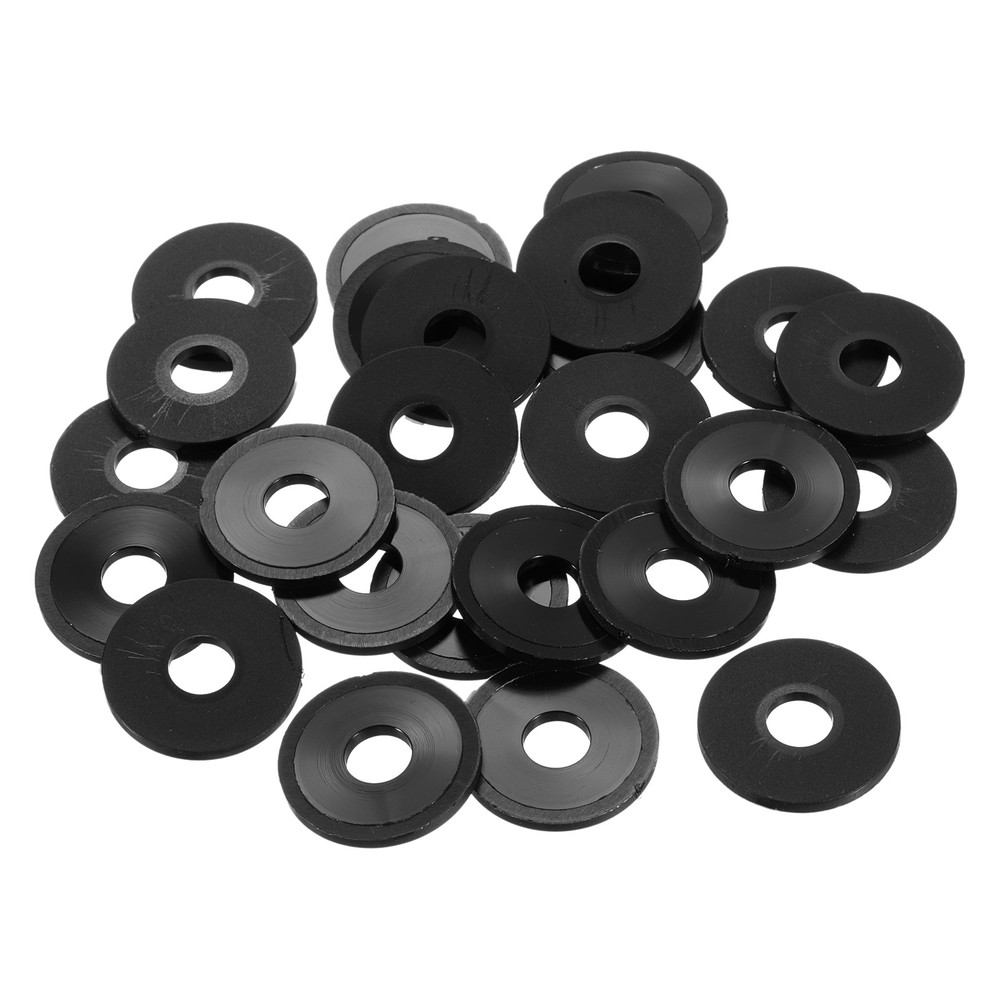 25Pcs M10 Nylon Flat Washers Plastic Washer 10mm ID 25mm OD 2mm Thick, Black