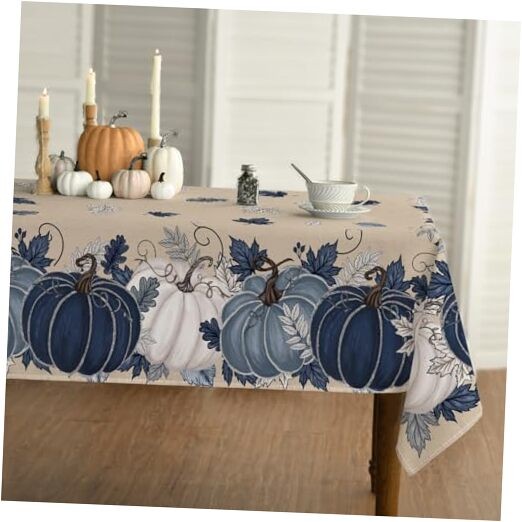 Fall Tablecloth 60×84 Inch Rectangular, Autumn 60" x 84" (Rectangular) Beige