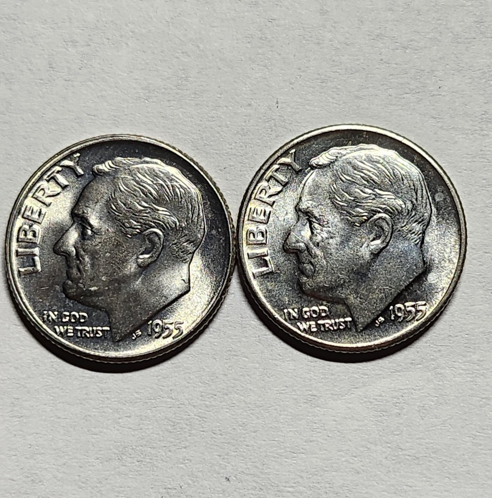 1955 roosevelt dimes P D