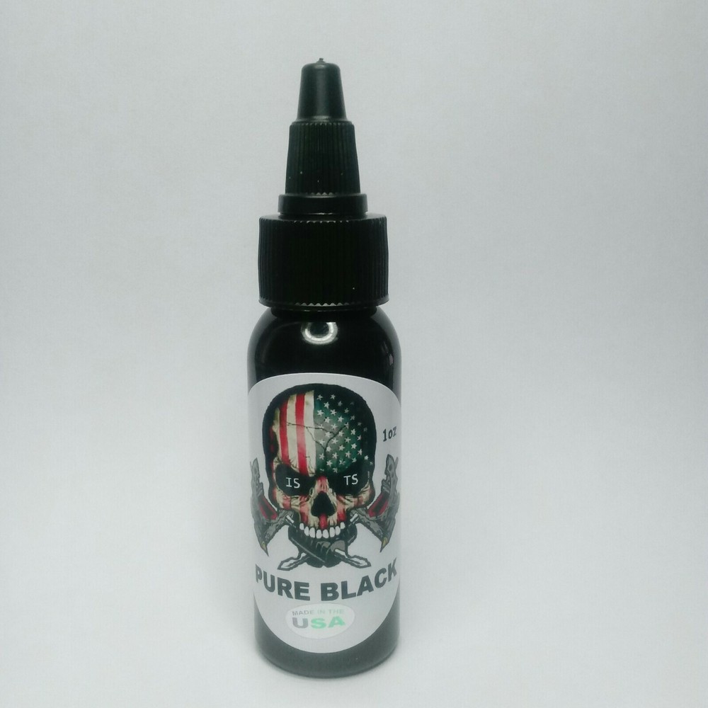 BLACK 1-oz Tattoo Ink by ISTS  Quality Ink Dark & Solid smooth consistancy