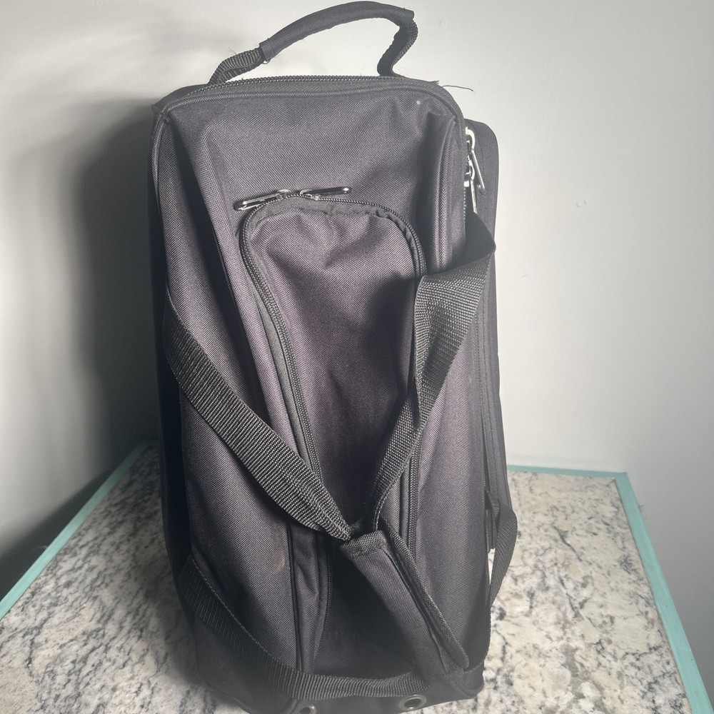Brunswick 2 Bowling Ball Rolling Bag Telescoping Handle Black