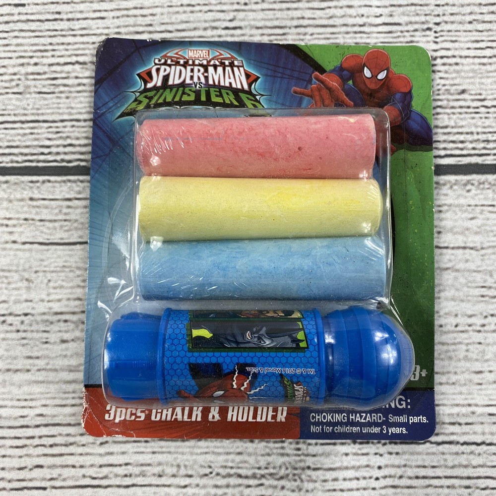 Marvel Ultimate Spider Man Vs Sinisters 3 Pcs Chalk & Holder  Art Set - NEW
