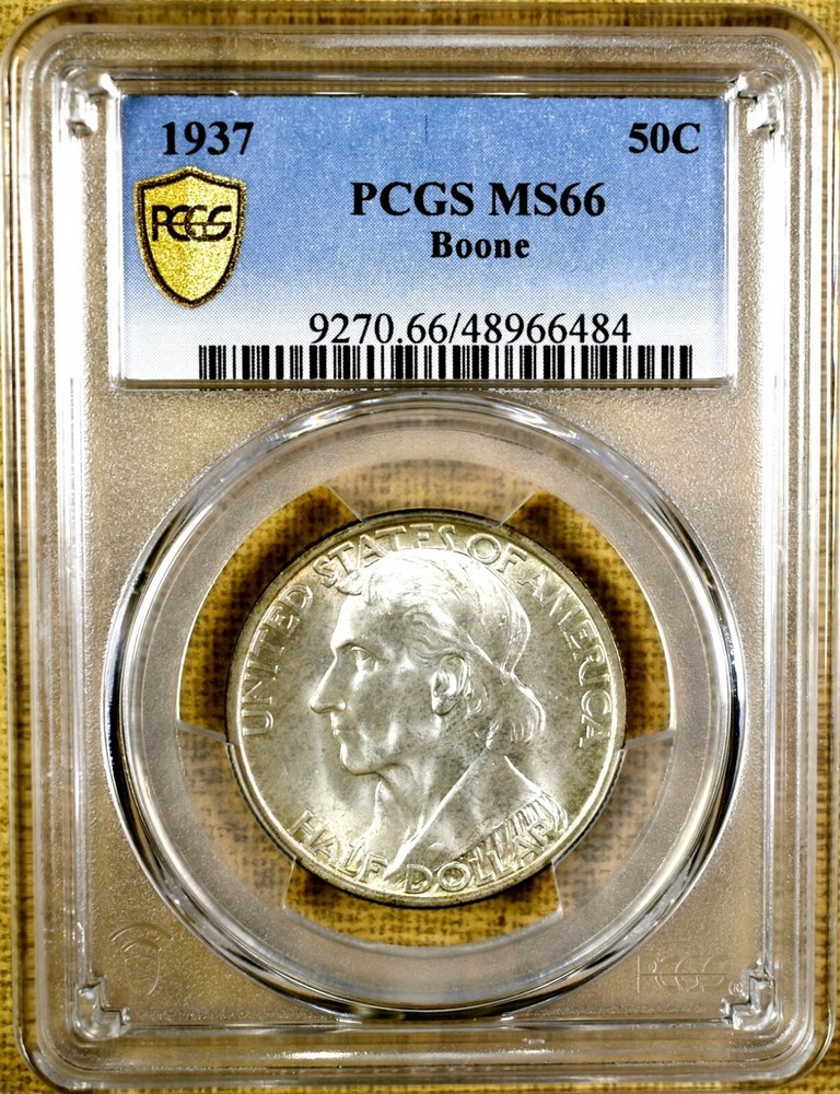 1937 PCGS MS66 Boone Commemorative Half Dollar - PCGS Gold Shield