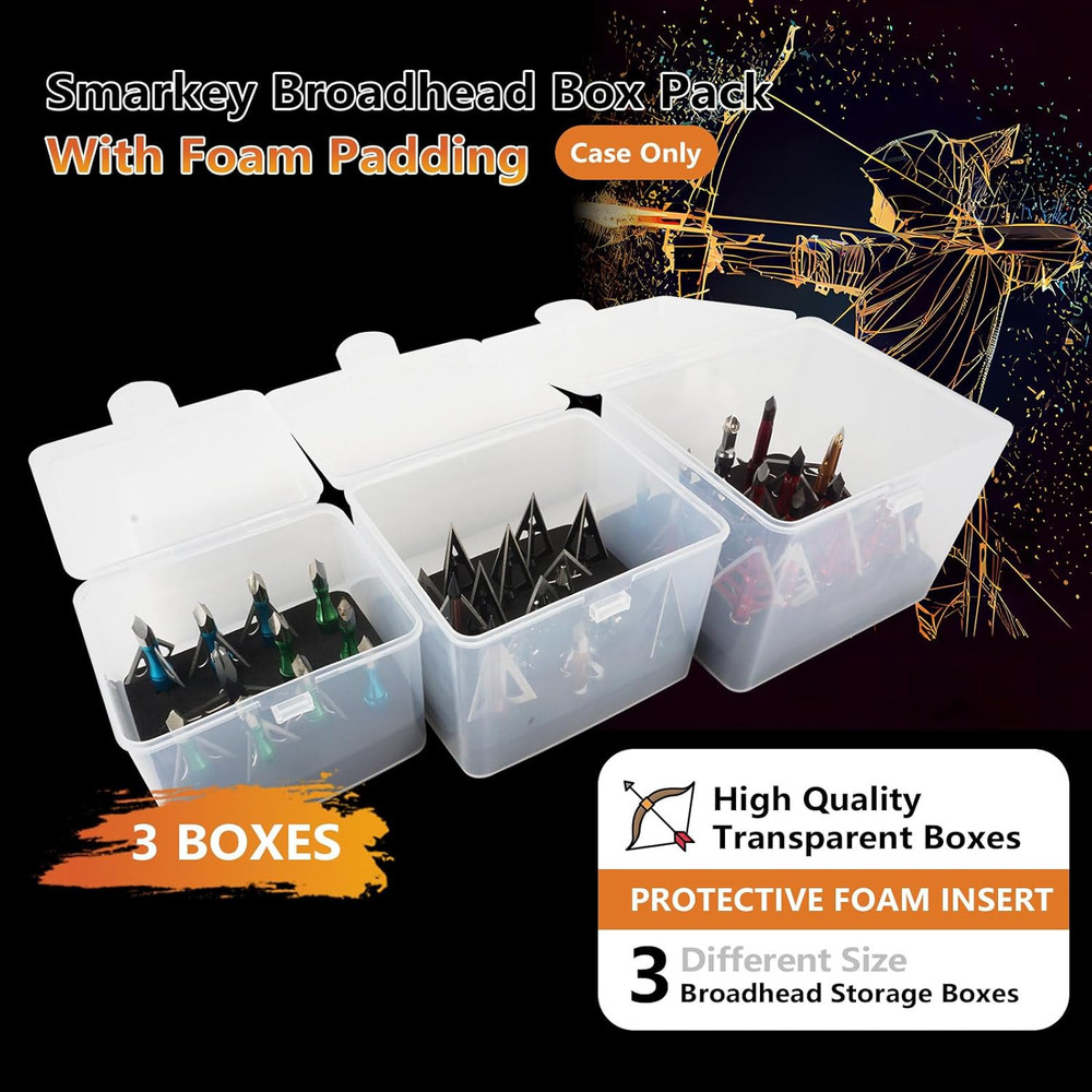 Broadhead Box, Archery Storage Case, Arrow Head Organizer Holder Arrowheads, ...