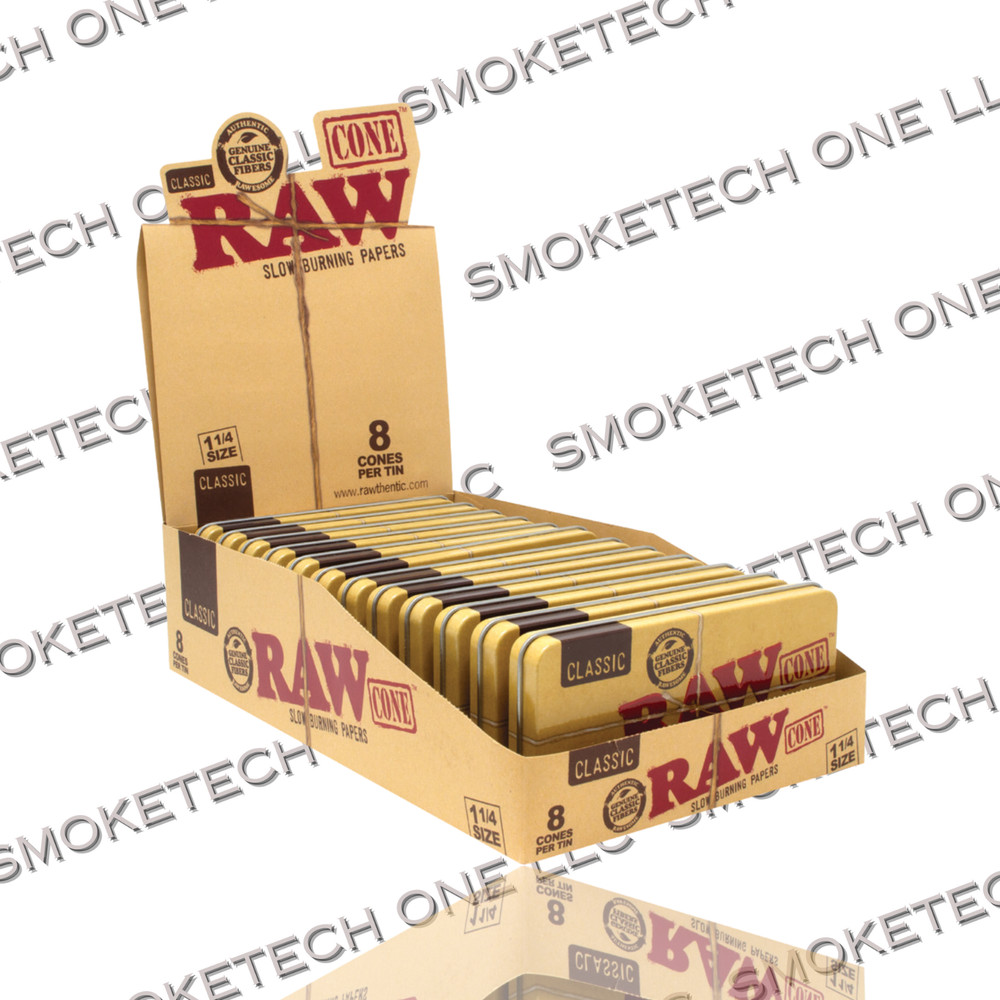 RAW CLASSIC CONE TIN 11/4 (8ct)-12 tins per box
