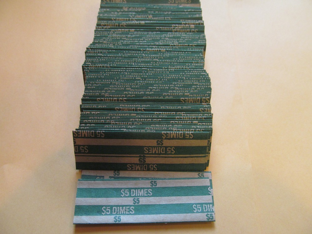 200  FLAT COIN WRAPPERS "DIME"