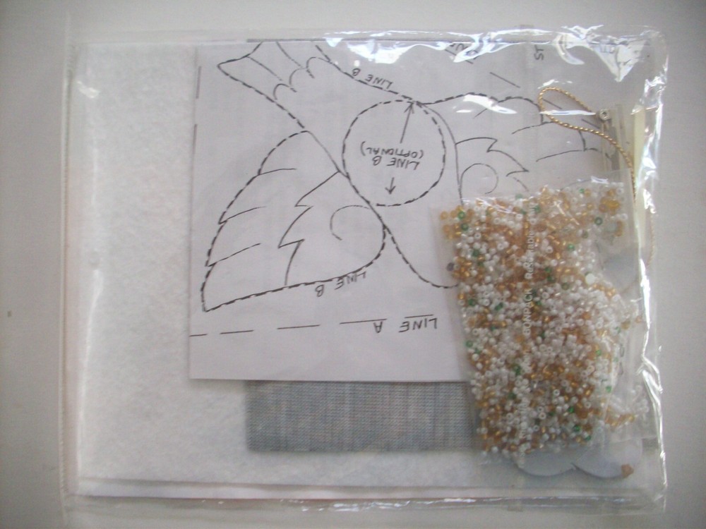 Dove stitch & fill beading ornament or pin kit