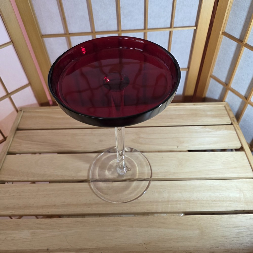 Tall Glass Compote 10.75"/Pedestal Dessert Stand/Candle Holder/Table Riser Ruby