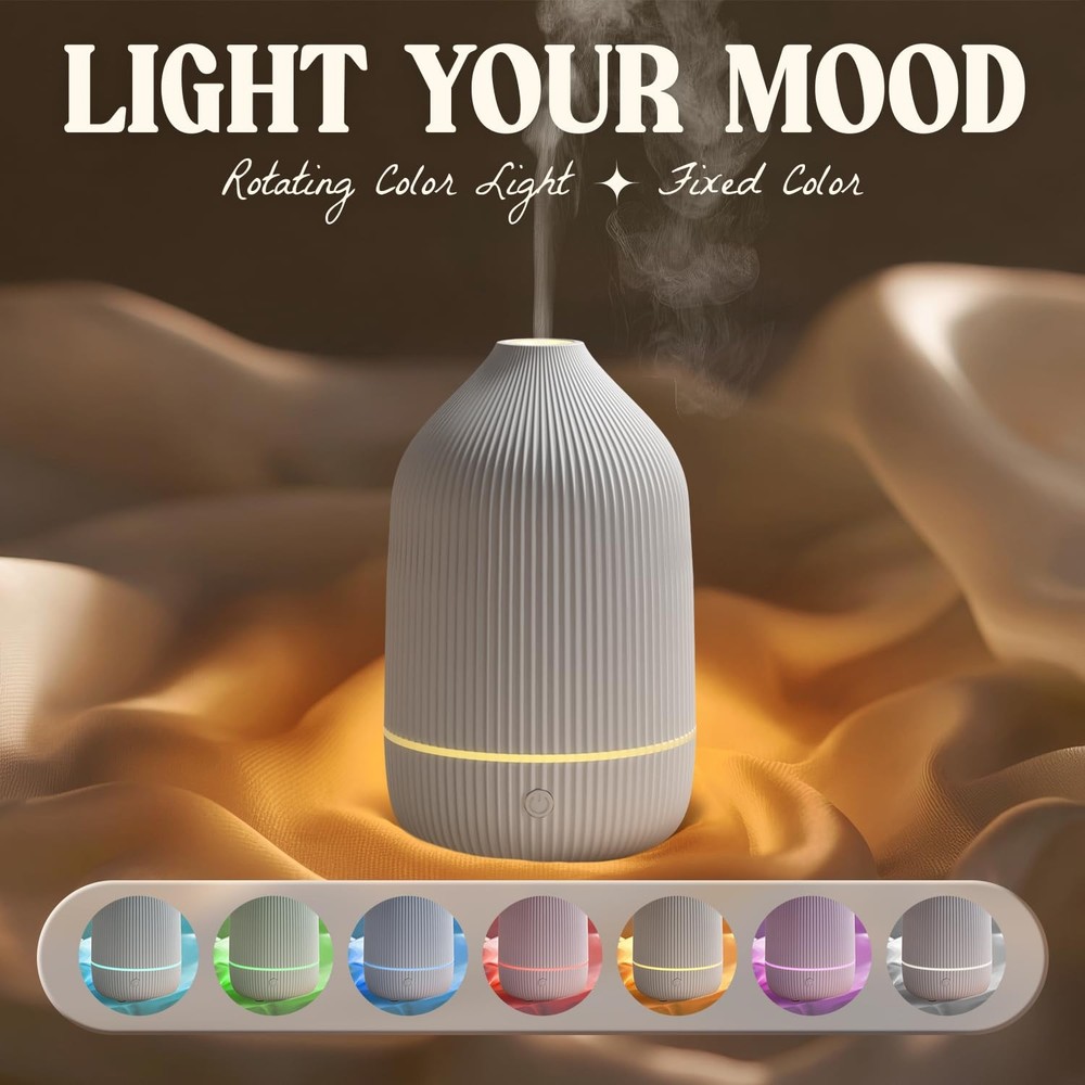 Essential Oil Diffuser, 100ml Aromatherapy Mini Ultrasonic White