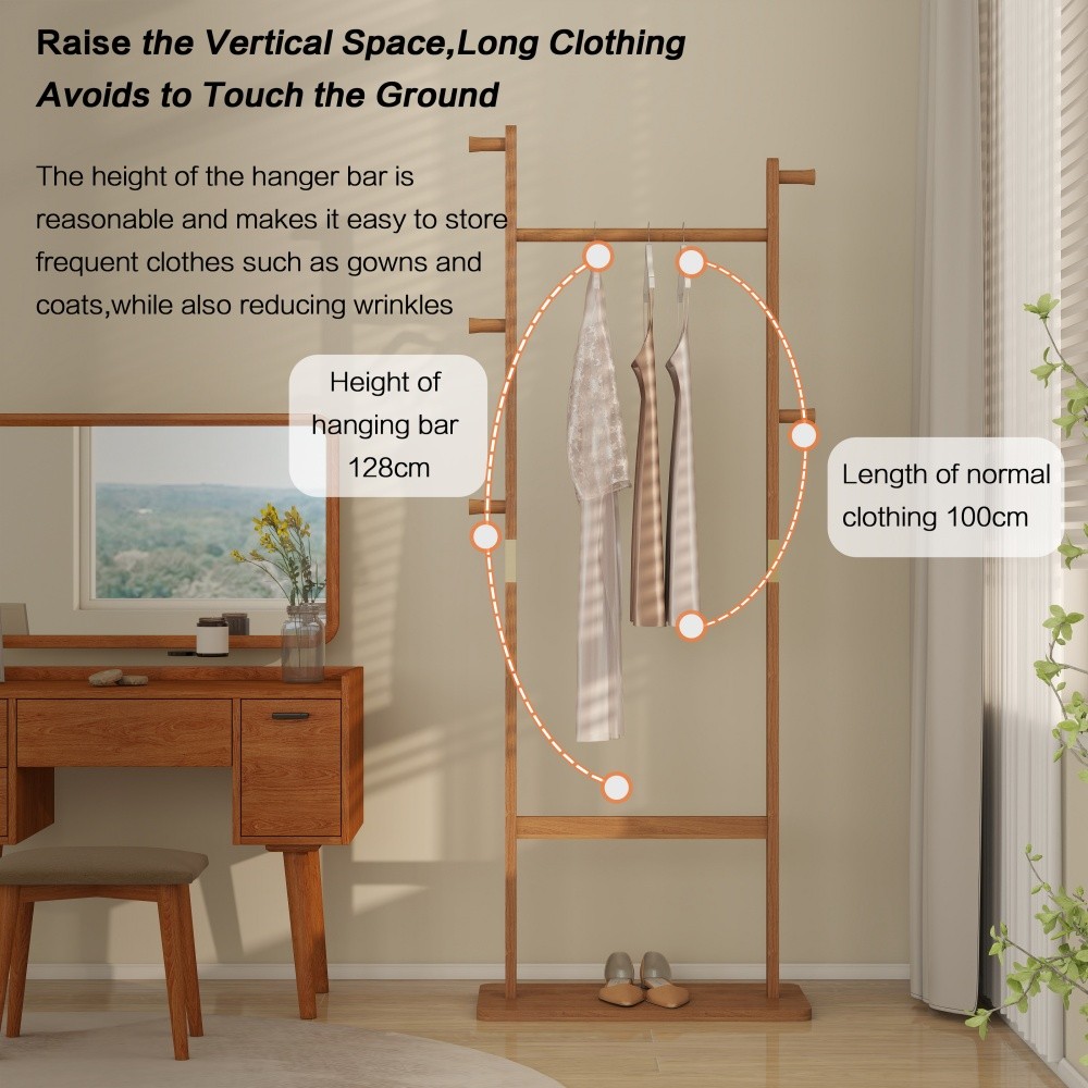 71" Coat Racks solid wood hanger Solid environmental protection easy to assemble
