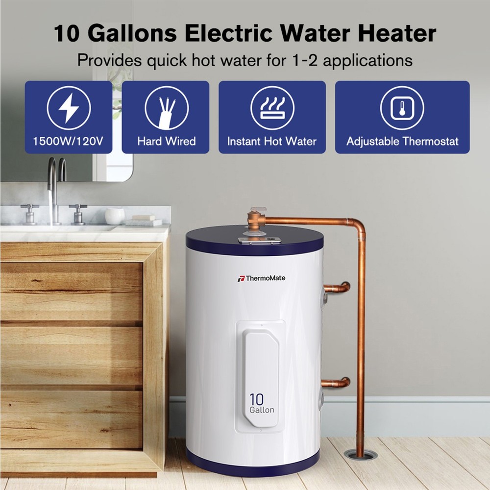 10 Gallon Electric Water Heater On Demand Hot Water System for RV, Boat Vehicles