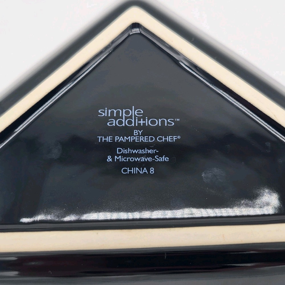 Pampered Chef Simple Additions Black Ceramic Triangle Serve Tray Replacement Pc