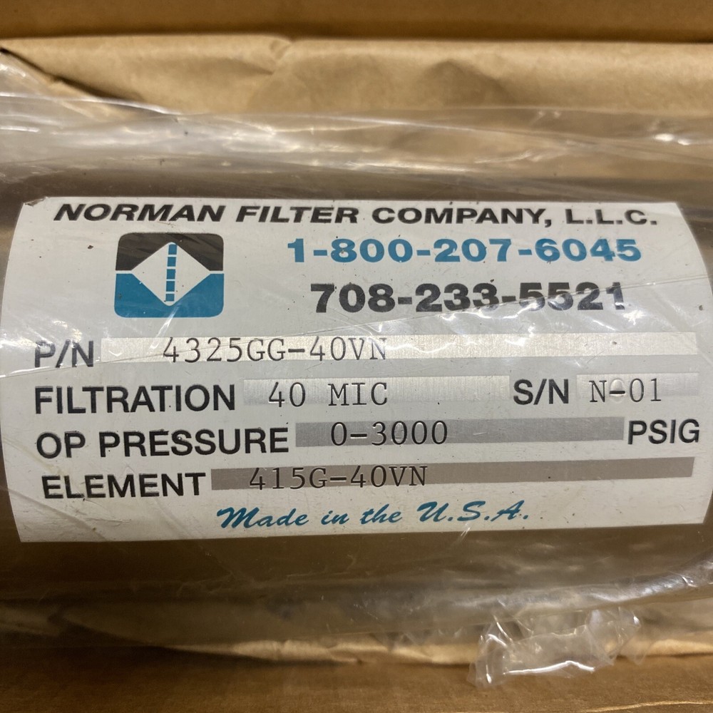 NIB Norman 4325GG-40VN Filter
