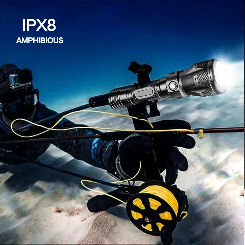 200000LM Scuba Diving Light Underwater LED Flashlight Dive Camping Lanterna