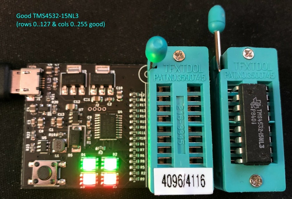 Dynamic RAM (DRAM) Tester for Retro Computers (4Kbit to 1Mbit).
