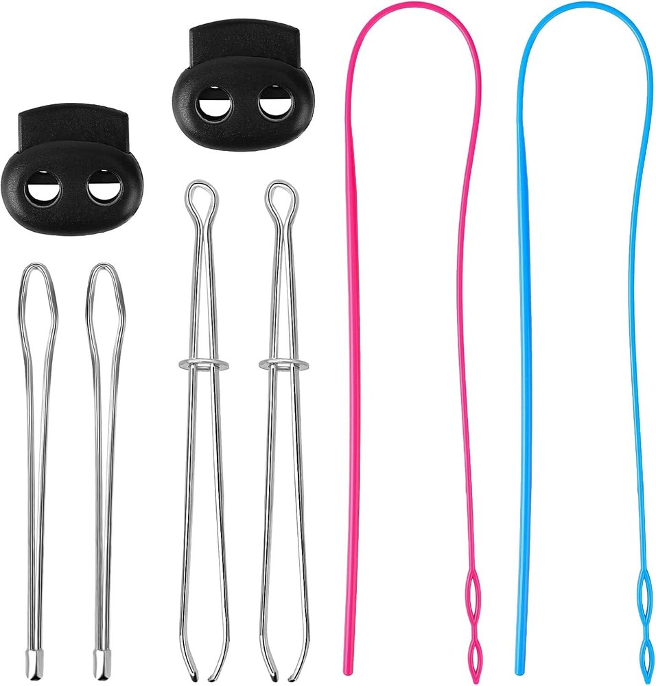 8Pcs Drawstring Threader Tool Set,Flexible Drawstring Threaders Plastic Drawstri