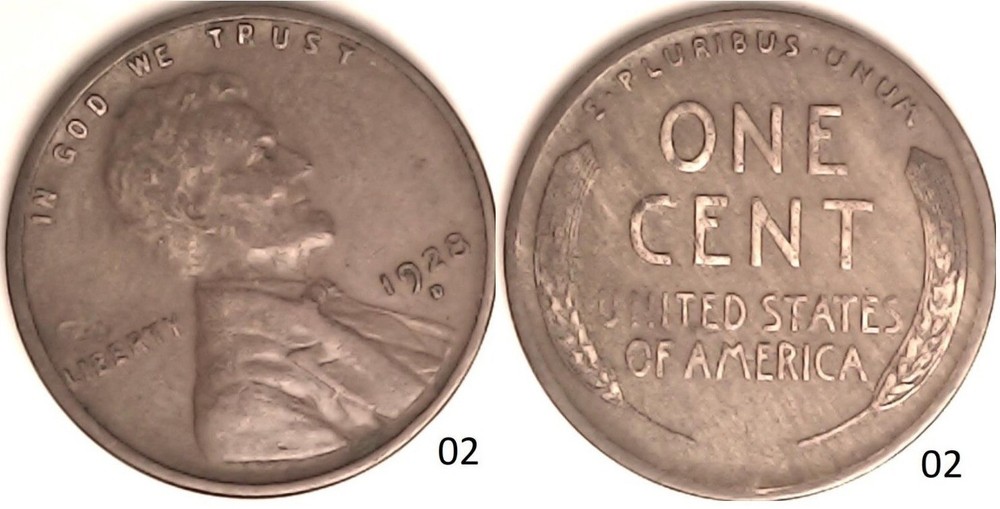 1928 D Lincoln Wheat Cent Rotated Dies - ERROR