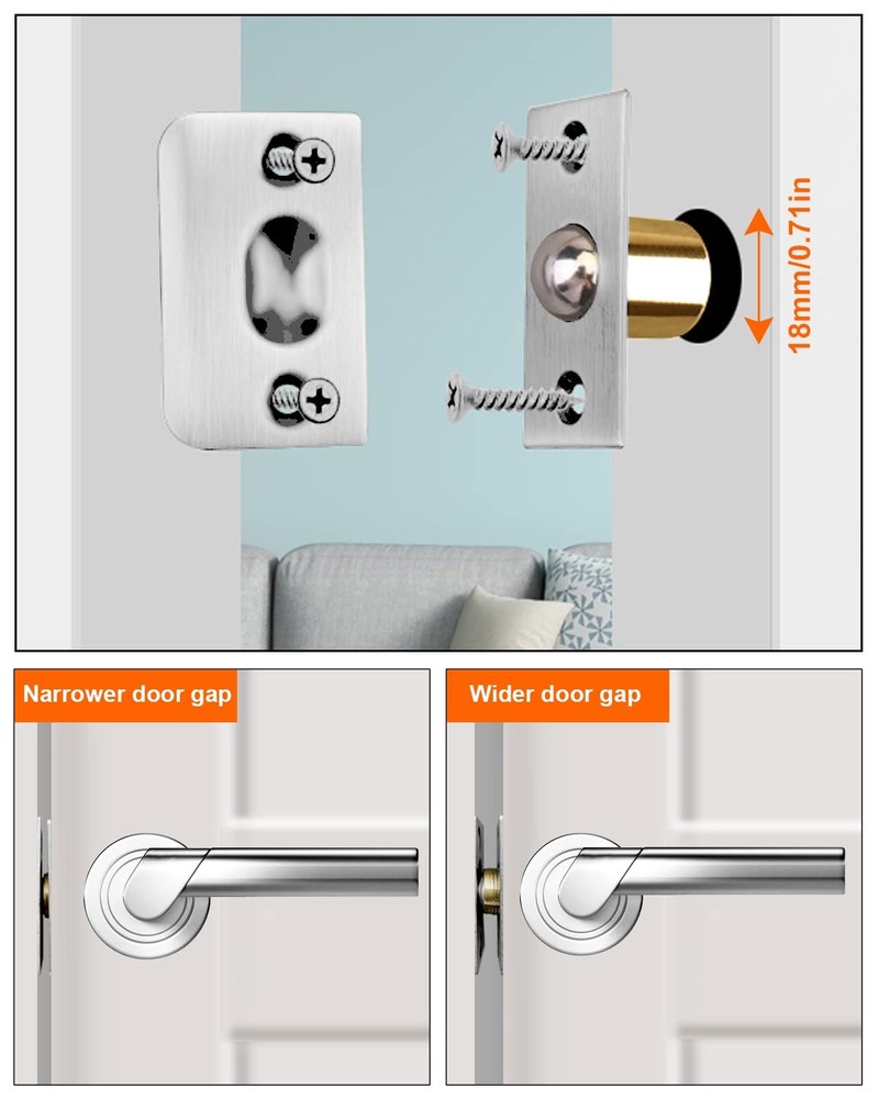 4 PCS Adjustable Ball Door Catch Roller Latch Internal Door Hardware