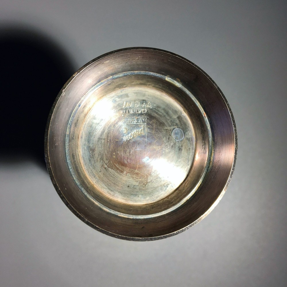 Vintage Leonard Nickel Silver Kiddush Cup