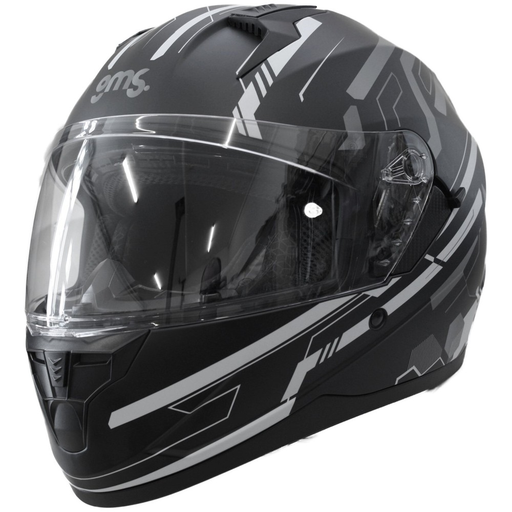 Motorcycle Helmet Size XL - GMS Hexago - Matte Black Grey