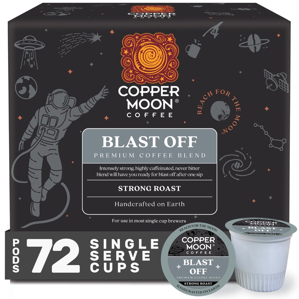 Copper Moon Coffee K-Cups, Blast Off, Dark Roast, 72 Count