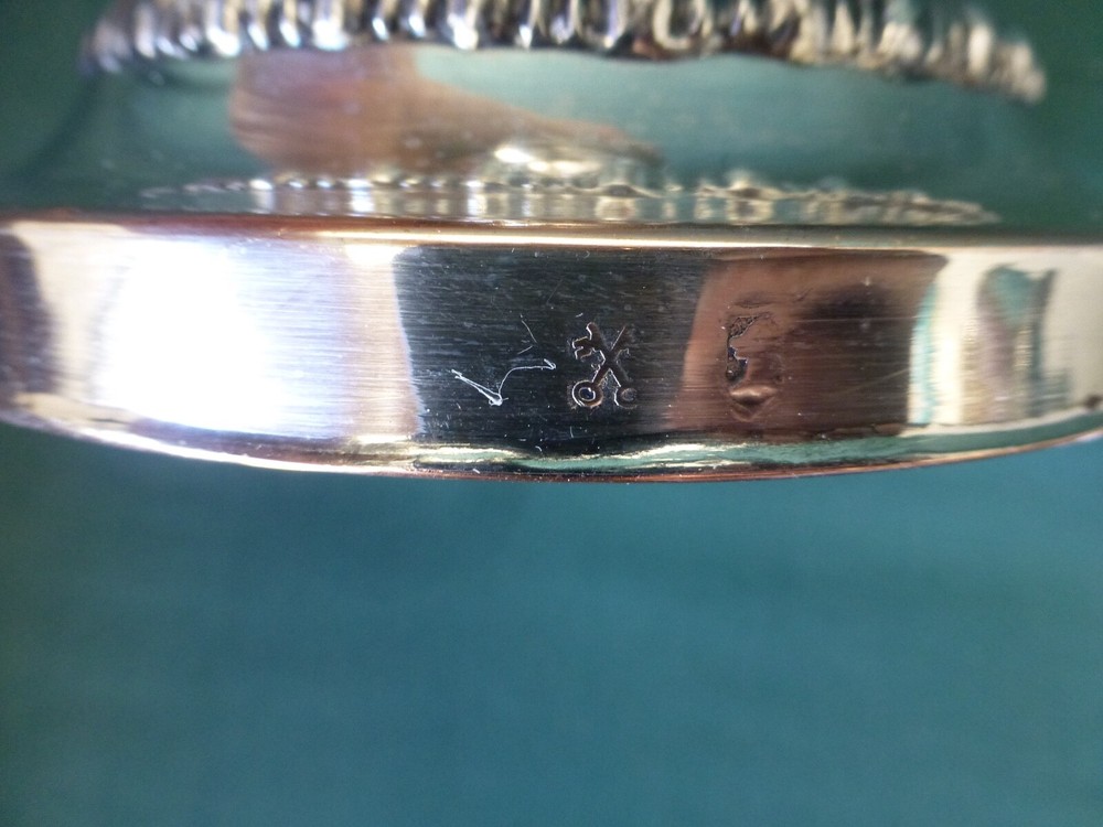 Two Antique Silver on Copper Candle Holders