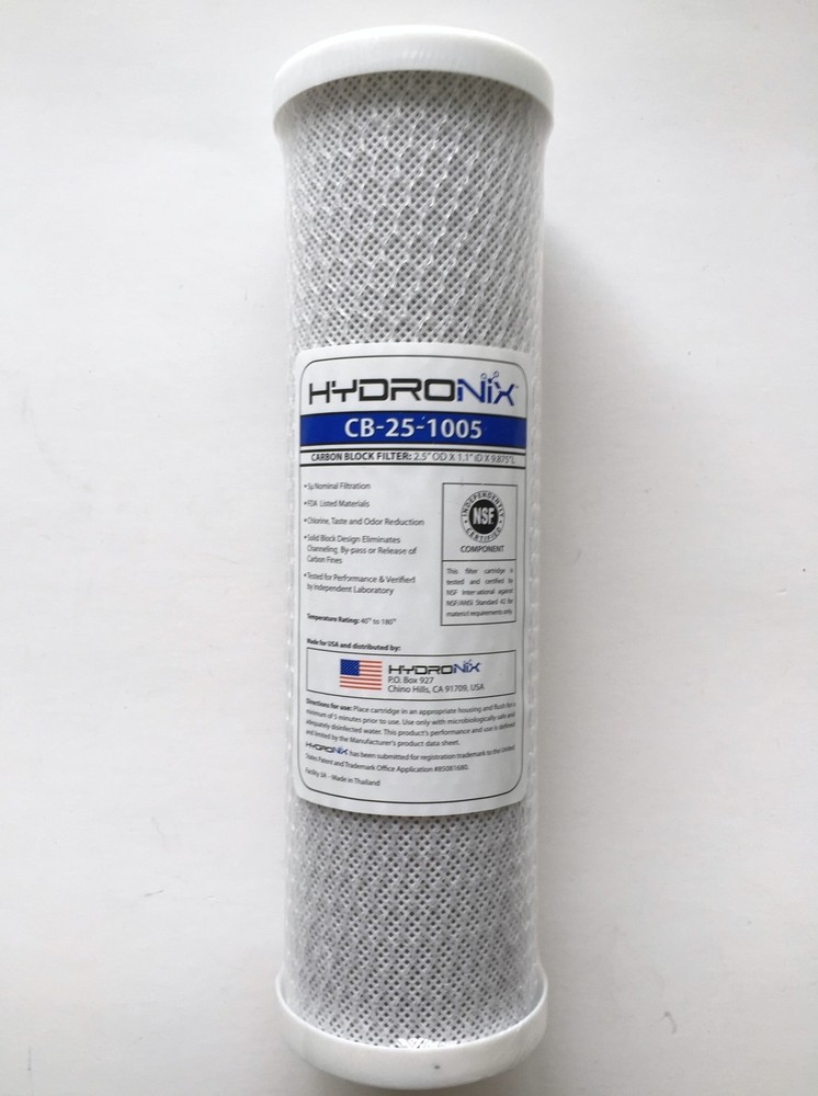 WATTS WCBCS975 CARBON BLOCK FILTER 2.5X10 5 MICRON HYDRONIX CB-25-1005 4 PACK