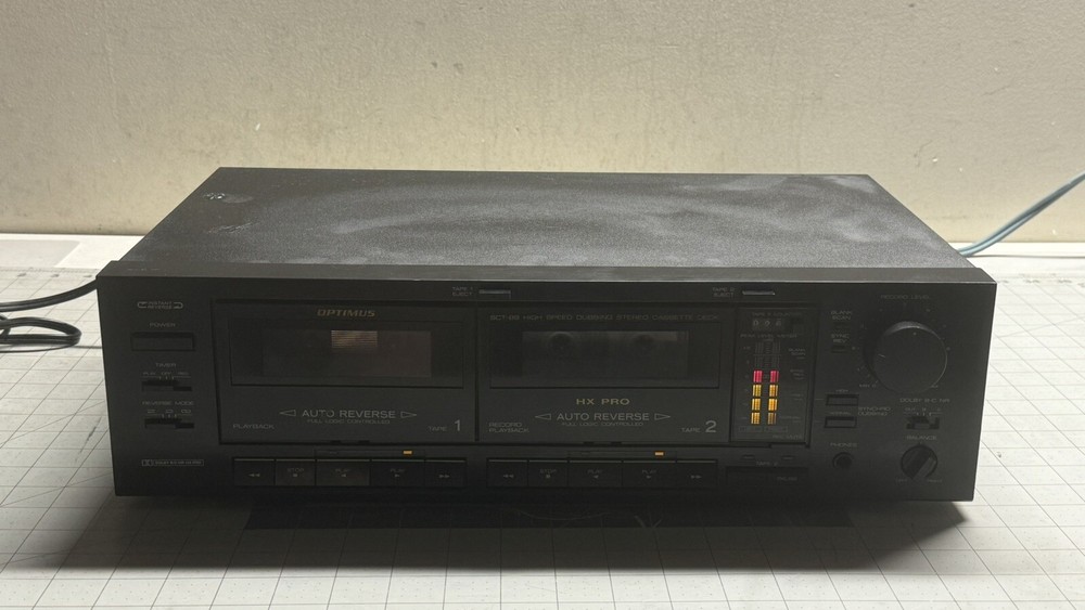 Optimus SCT-89 Dual Stereo Cassette Deck Auto Reverse Right Plays Left Doesn’t🔥