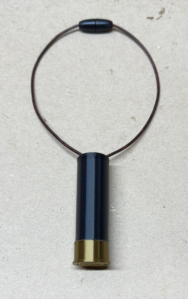 3D Printed 12ga Shotgun Shell Mirror Hanger. Scan From Real Shell *BLACK*