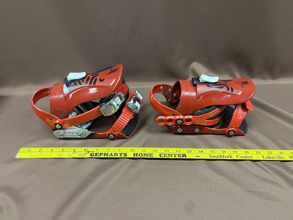 Ride Micro LS Youth Red Snowboard Bindings Size Small