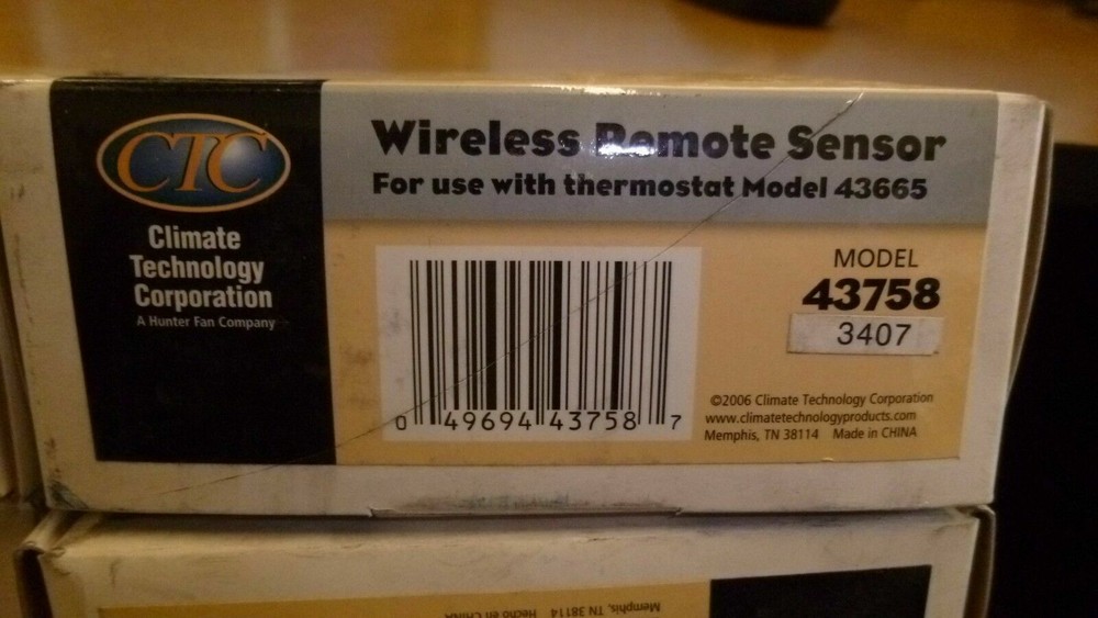CTC Wireless Remote Sensor For Use With Thermostat Model 43665