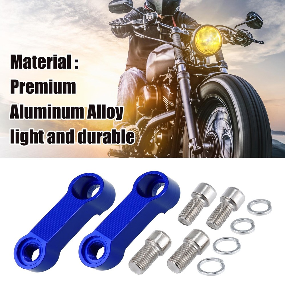 1 pair motorcycle 10mm 8mm mirror support elevator extender adapter blue