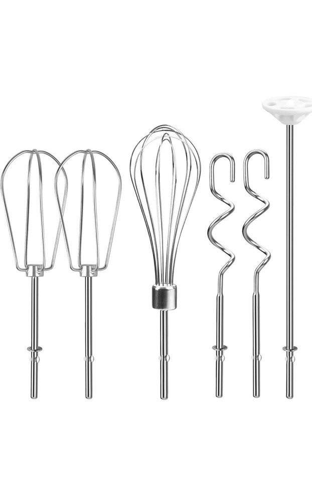 KitchenAid Hand Mixer Attachments Set - Beaters, Whisk, Dough Hooks, Silver