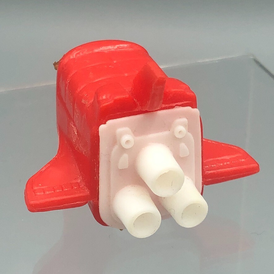 1990s Red ROCKET SPACE SHIP Toy CANDY CONTAINER Vintage