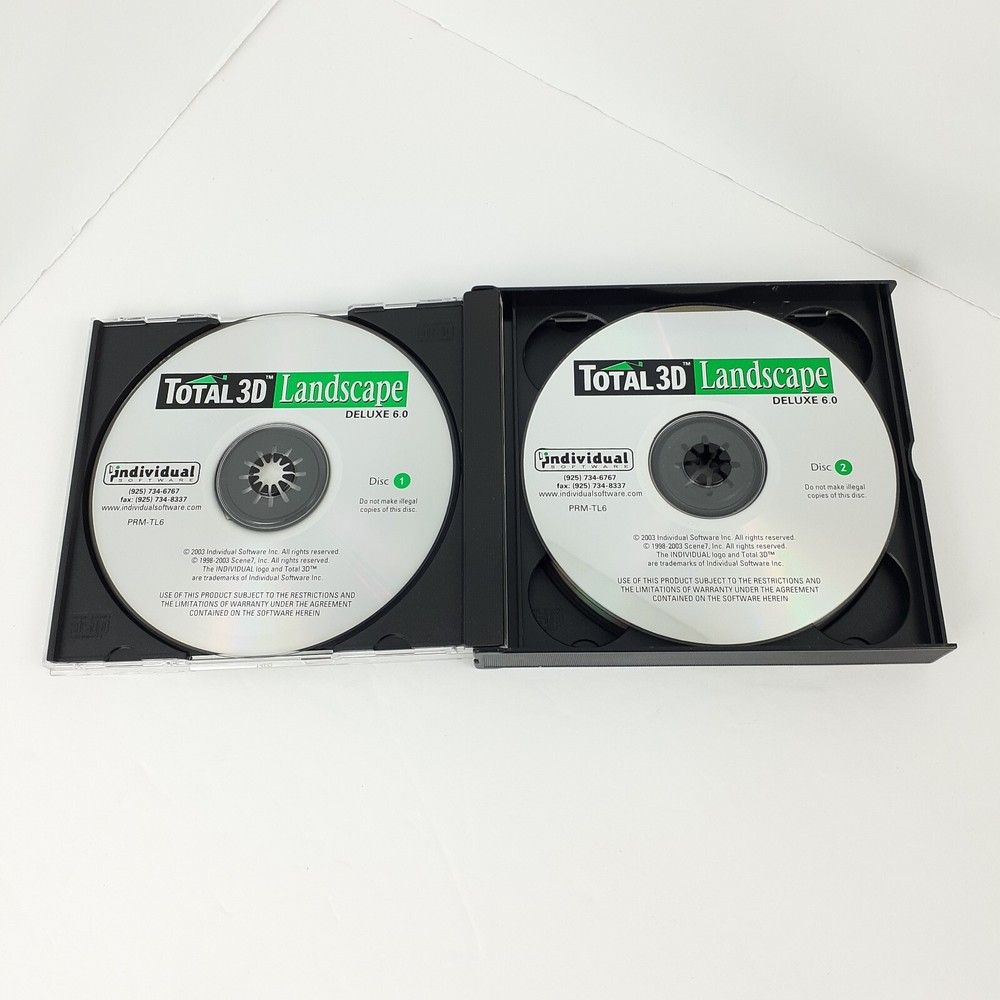 Total 3D Landscape Deluxe 6.0 software PC CD 3-Disc Set Guide 2003 Win XP/98