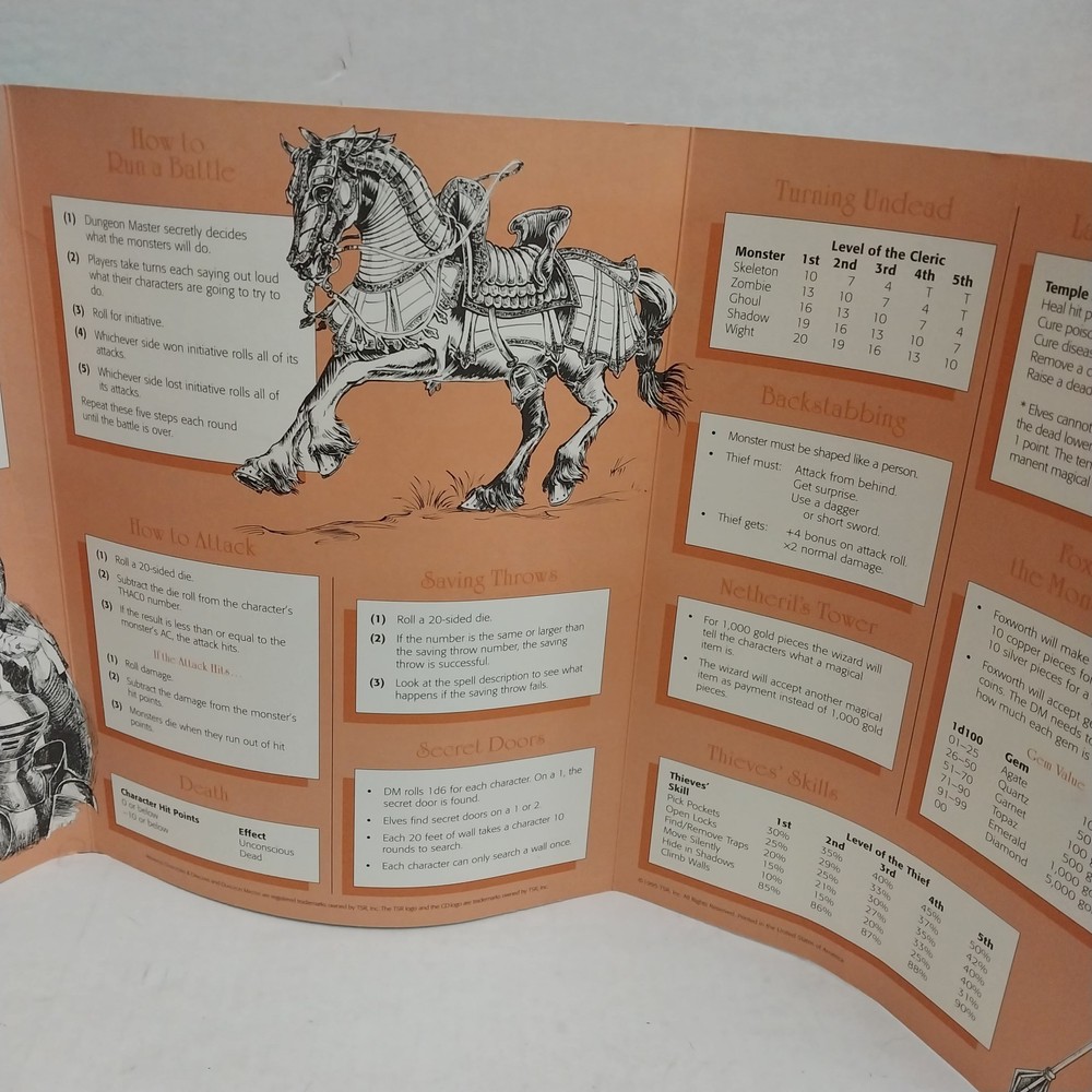 Introduction to Advanced Dungeons & Dragons Dungeon Masters Screen Only