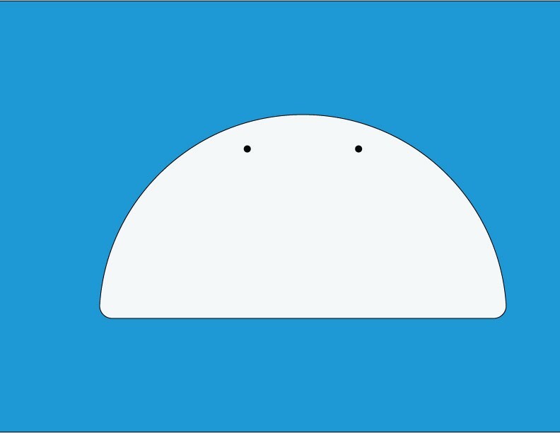 11-7/8" Half Round Aluminum Sublimation Sign Blank with Holes