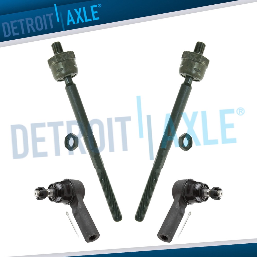 4pc Front Inner Outer Tie Rod Ends for 2004-2006 Dodge Durango 5-Lug 16mm Thread