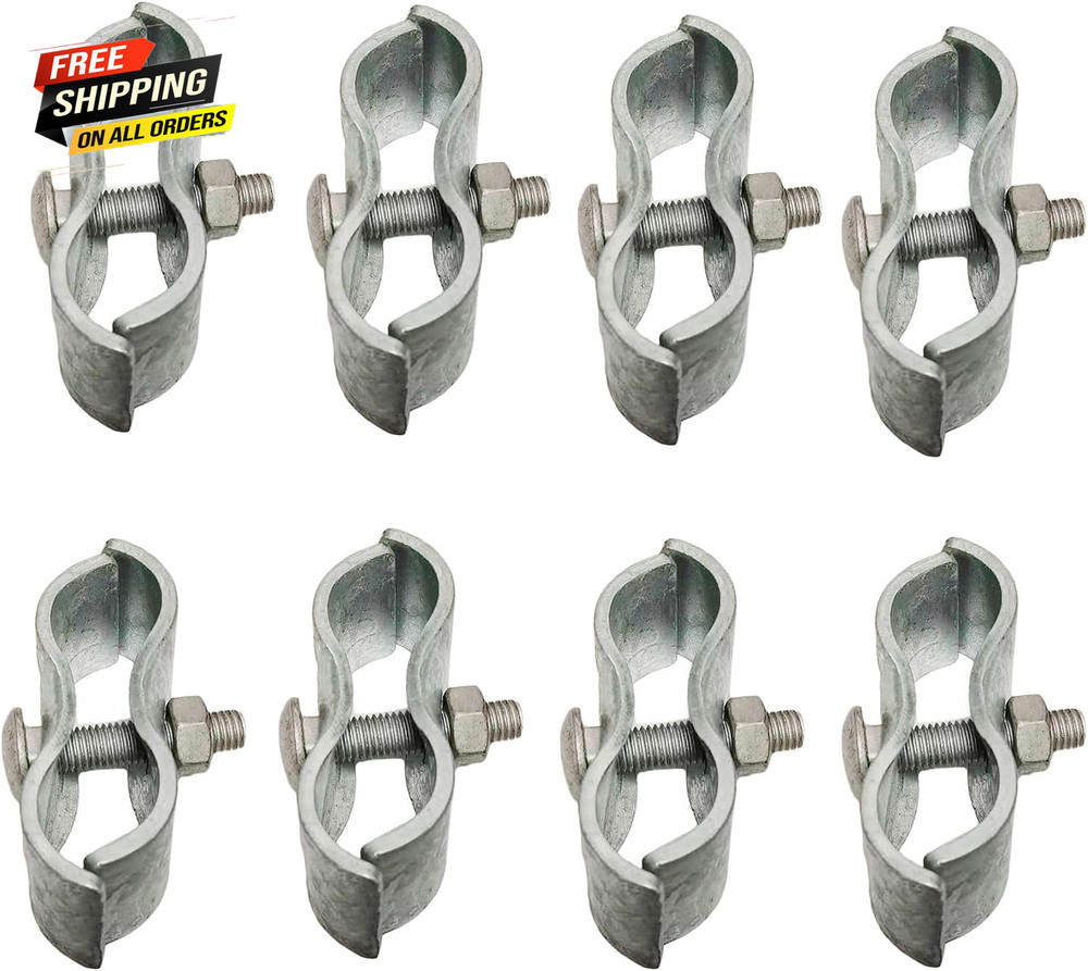 FENCE PANEL CLAMPS Chain Link Dog Kennel Clamp Pipe Panel Frames 8 Set WULANKD
