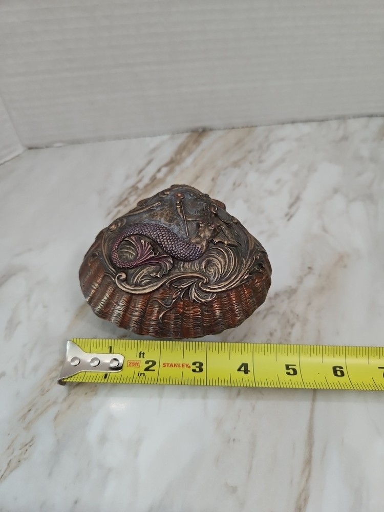 Mermaid Shell Box Cold Cast Resin Home Decorative Summit Collection