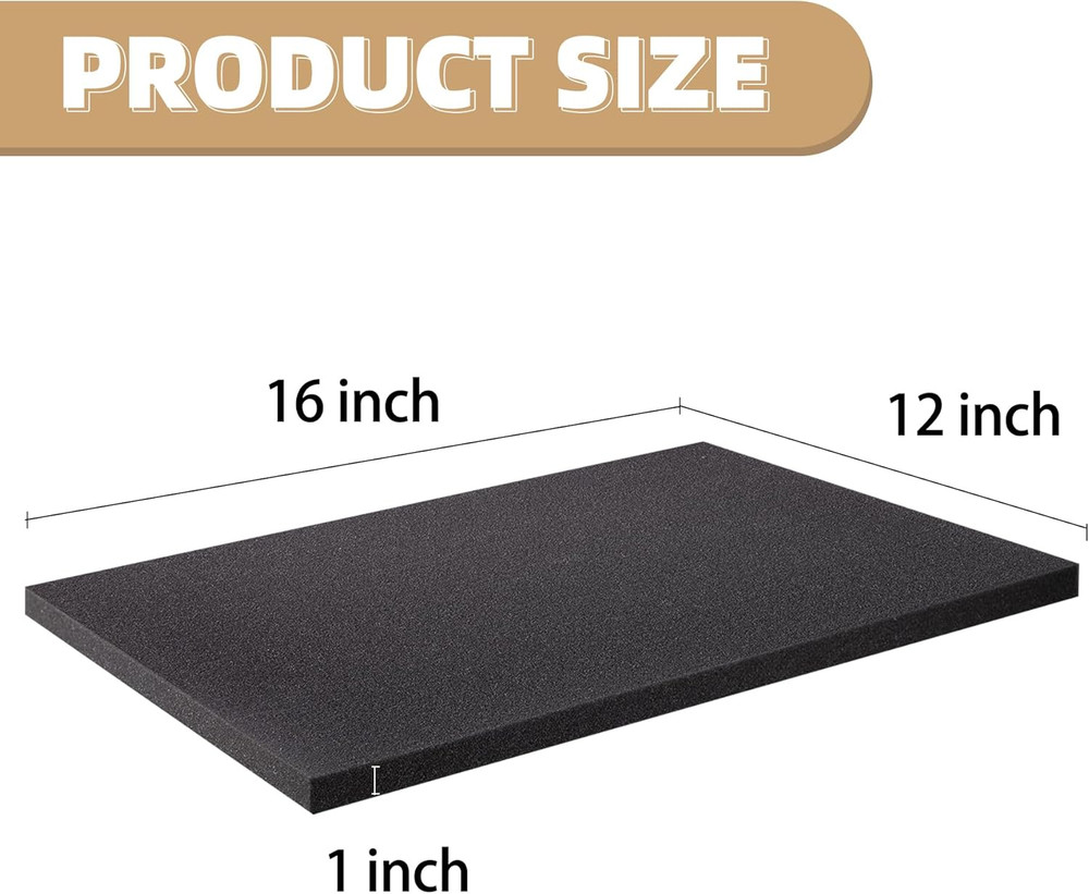 Foam Insert for Black Packing Foam Sheets,4 Pack Cuttable Polyurethane Cushioni