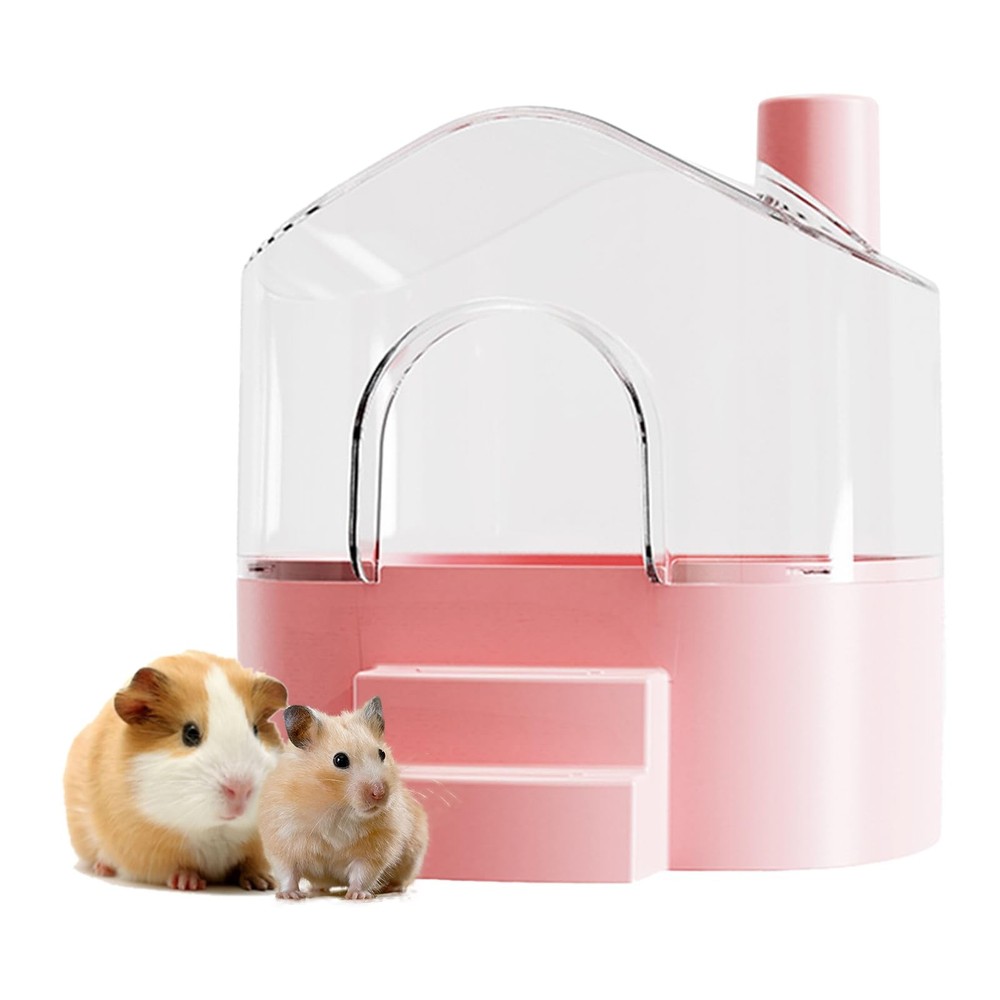 Pink Hamster Sand Bath Container Box Large Space Bathtub Digging Chinchilla
