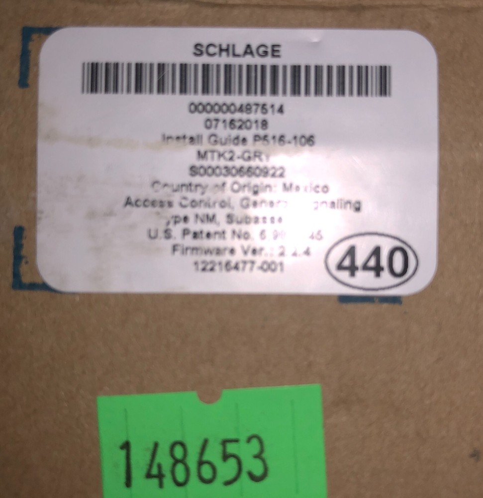 SCHLAGE MTK2-GRY
