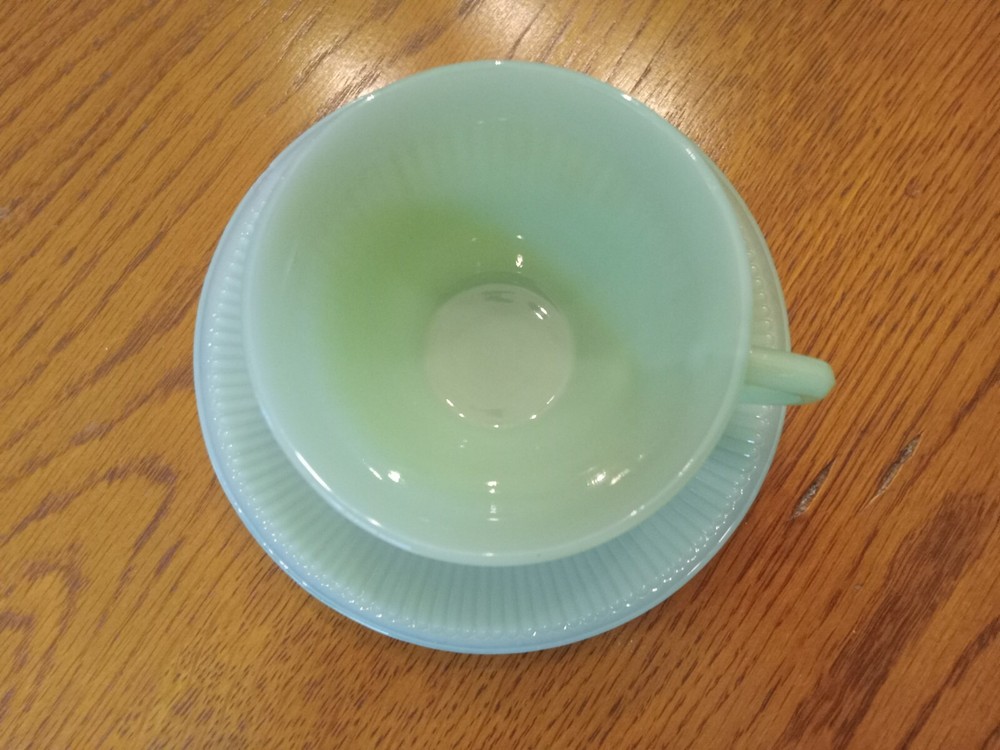 Jadeite Jane Ray Cup And Saucer