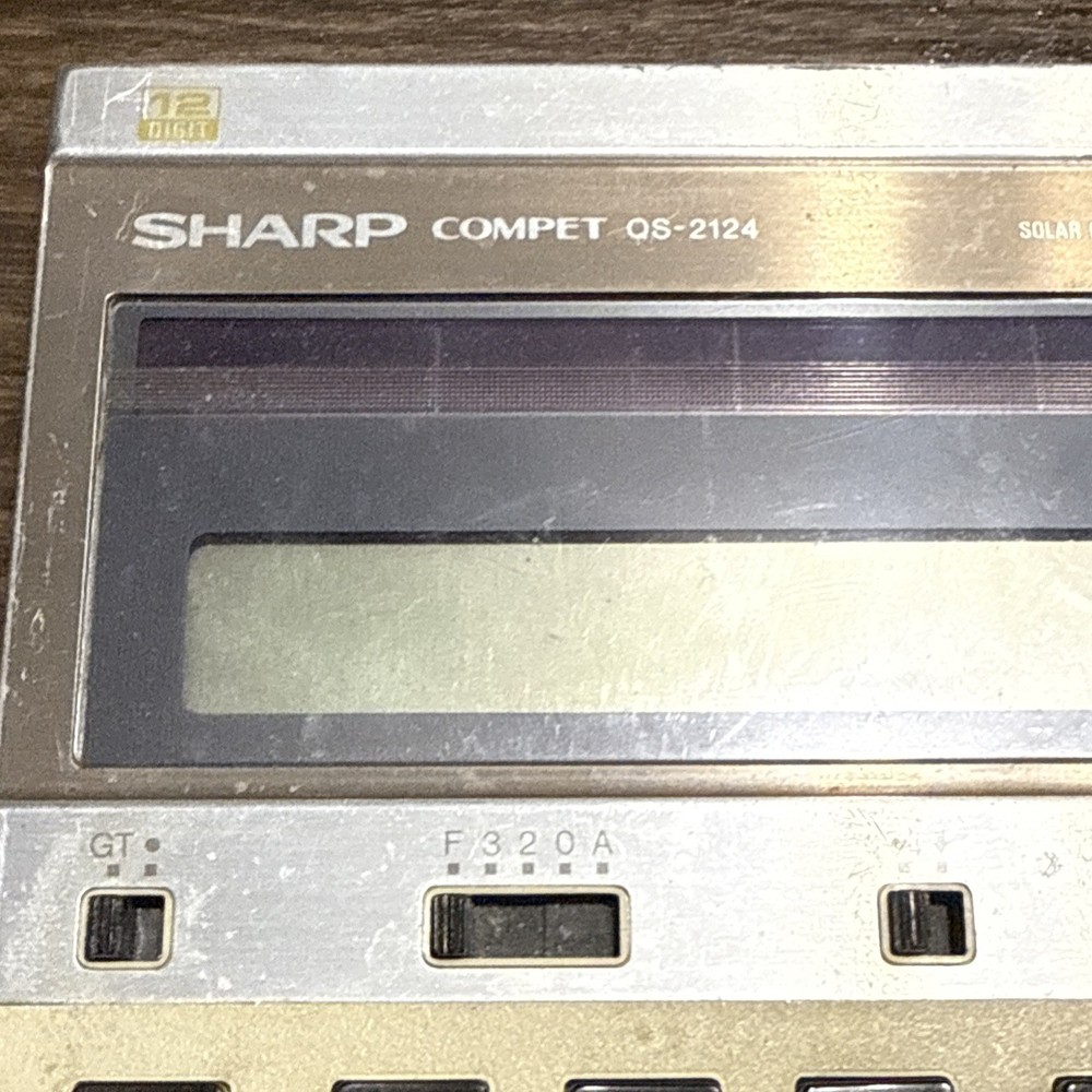 Sharp Compet QS-2124 Calculator Solar Powered Large - Vintage