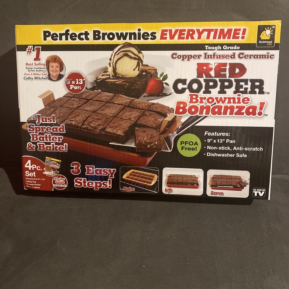 Red Copper Non Stick Copper Infused Brownie Maker
