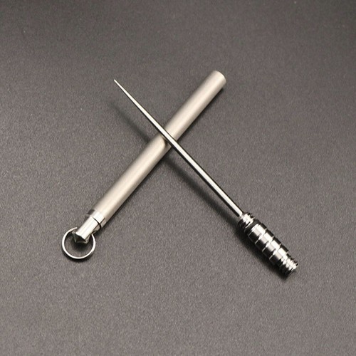 Hot Titanium EDC Toothpick With Protective Case Holder Keychain Multi Tool Gift