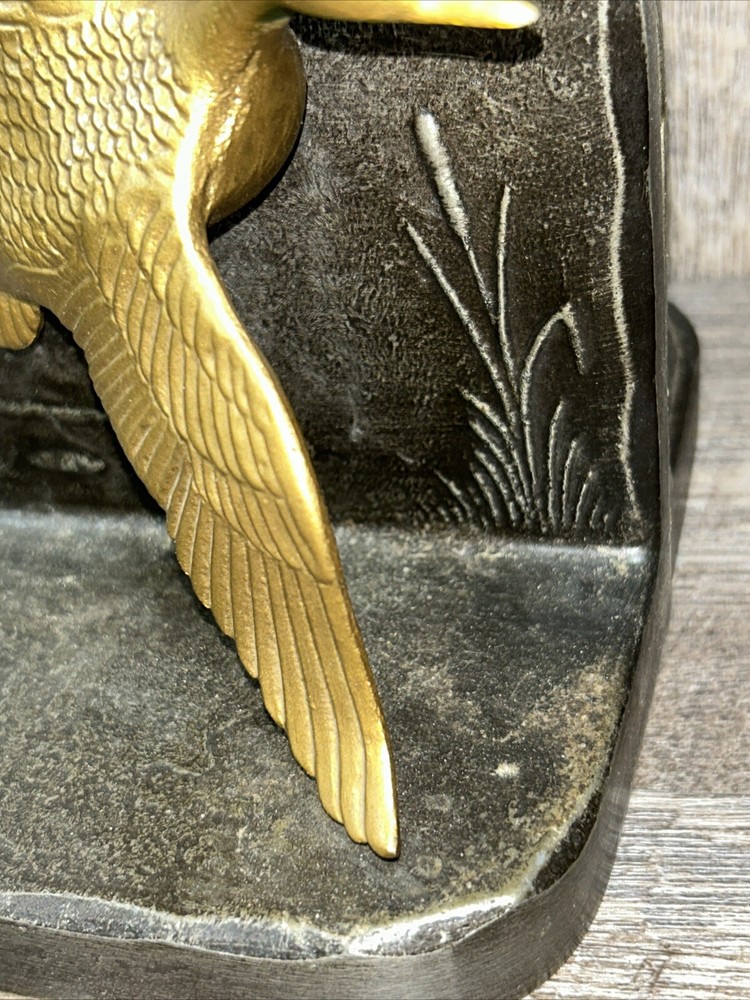 Vntg Flying Duck Metal Bookends 1960’s