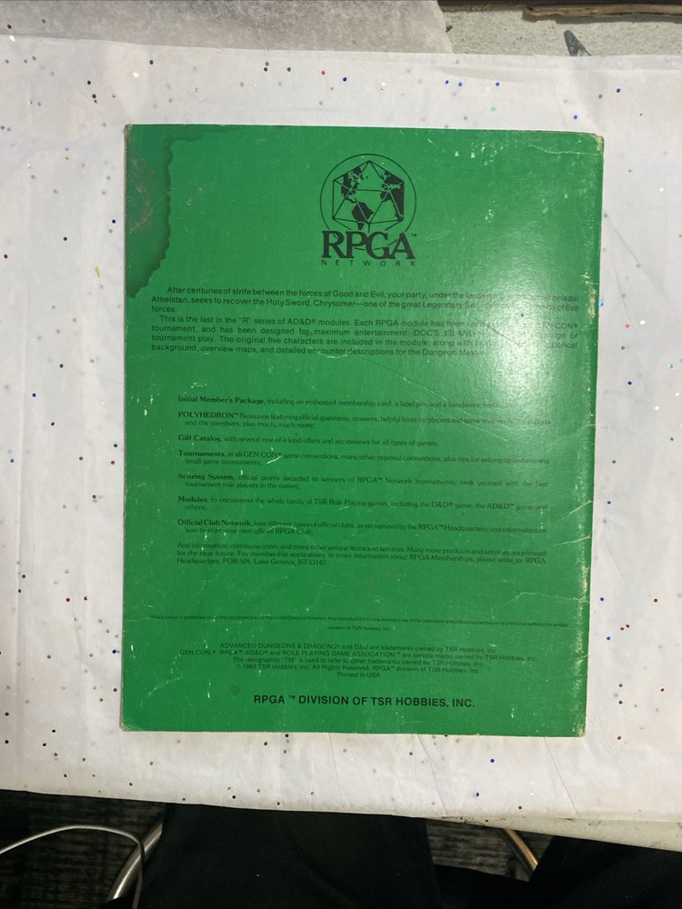 Doc's Island Advanced D&D RPGA VHTF Used TSR R-4 Module